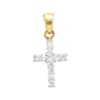 Image 1 : 0.25CT Diamond Cross 10KT Pendant Yellow Gold