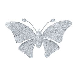 Genuine 3.31 TCW 18K White Gold Ladies Brooch - REF-363T5K