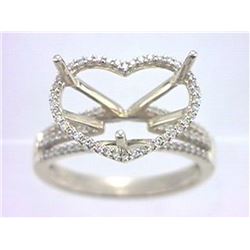 Genuine 14K Yellow Gold 0.32CTW Diamond Semi Mount Ring - REF-44A4X