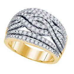 1CT Diamond Anniversary 14KT Ring Yellow Gold