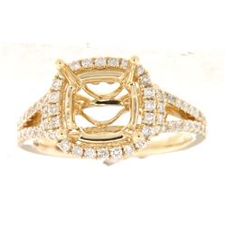 Genuine 14K Yellow Gold 0.59CTW Diamond Semi Mount Ring - REF-83A2X