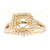 Image 1 : Genuine 14K Yellow Gold 0.59CTW Diamond Semi Mount Ring - REF-83A2X