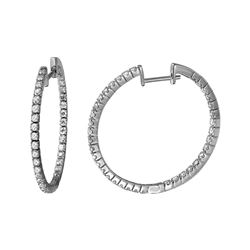 Genuine 1.05 TCW 18K White Gold Ladies Earring - REF-126A2X