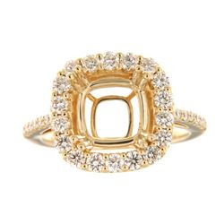 Genuine 14K Yellow Gold 0.89CTW Diamond Semi Mount Ring - REF-140T6K