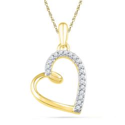 0.10CT Diamond Anniversary 10KT Pendant Yellow Gold