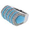Image 1 : Genuine 14K WhiteGold 10.19CTW Turquoise Cocktail Ring - REF-94W6G