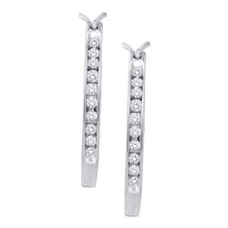 0.25CT Diamond Hoops 10KT Earrings White Gold