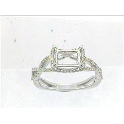 Genuine 14K White Gold 0.49CTW Diamond Semi Mount Ring - REF-58H3W
