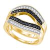 Image 1 : 0.50CTW White and Black Diamond Enhancer 10KT Ring Yellow Gold