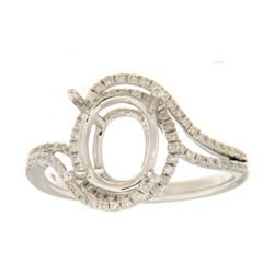 Genuine 14K White Gold 0.37CTW Diamond Semi Mount Ring - REF-60T2K
