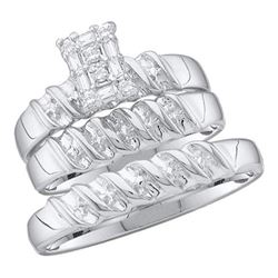 0.10CT Diamond Trio Set 14KT Ring White Gold