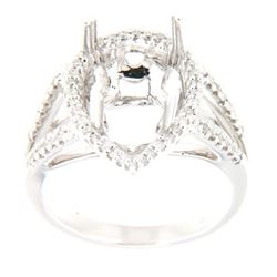 Genuine 14K White Gold 0.32CTW Diamond Semi Mount Ring - REF-84K3R