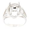 Image 1 : Genuine 14K White Gold 0.32CTW Diamond Semi Mount Ring - REF-84K3R