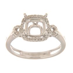 Genuine 14K White Gold 0.21CTW Diamond Semi Mount Ring - REF-47A8X