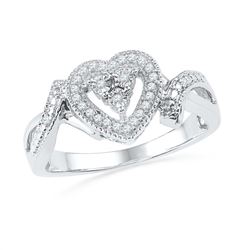 0.10CT Diamond Heart 10KT Ring White Gold