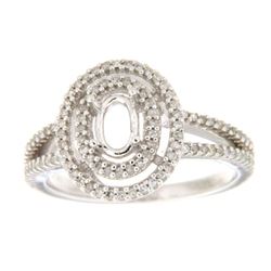 Genuine 14K White Gold 0.38CTW Diamond Semi Mount Ring - REF-54A2X
