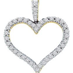 0.50CT Diamond Heart 14KT Pendant Yellow Gold