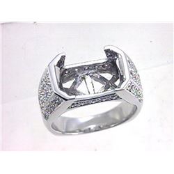 Genuine 18K White Gold 0.93CTW Diamond Semi Mount Ring - REF-192R2H