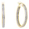 Image 1 : 0.25CT Diamond Hoops 14KT Earrings Yellow Gold