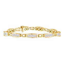 2CT Diamond Invisible 14KT Bracelet Yellow Gold