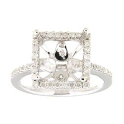 Genuine 14K White Gold 0.49CTW Diamond Semi Mount Ring - REF-76G3M