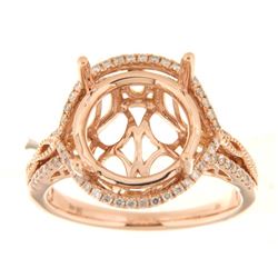 Genuine 14K Rose Gold 0.46CTW Diamond Semi Mount Ring - REF-76F8N