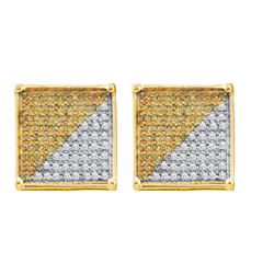 0.02CT Diamond Micro-Pave 10KT Earrings Yellow Gold