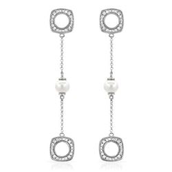 Genuine 0.37 TCW 14K White Gold Ladies Earring - REF-74M6F