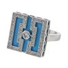 Image 1 : Genuine 14K WhiteGold 5.82CTW Turquoise Fashion Ring - REF-92R4H