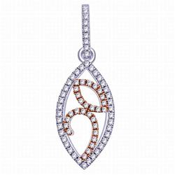 Genuine 14K Two Tone Gold 0.11CTW Diamond Pendant - REF-11G2M