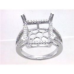 Genuine 14K White Gold 0.29CTW Diamond Semi Mount Ring - REF-58X6Y
