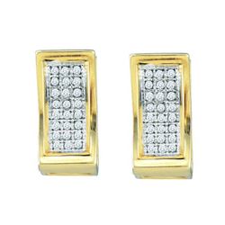 0.15CT Diamond Hoops 10KT Earrings Yellow Gold