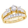 Image 1 : 1CT Diamond Bridal 14KT Ring Yellow Gold