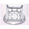 Image 1 : Genuine 18K White Gold 0.22CTW Diamond Semi Mount Ring - REF-64N3A