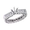 Image 1 : Genuine 18K White Gold 0.28CTW Baguette Semi Mount Ring - REF-82R8H