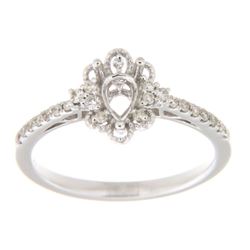 Genuine 14K White Gold 0.22CTW Diamond Semi Mount Ring - REF-36A2X