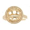 Image 1 : Genuine 14K Yellow Gold 0.29CTW Diamond Semi Mount Ring - REF-64A9X