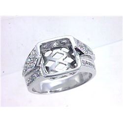 Genuine 18K White Gold 0.64CTW Diamond Semi Mount Ring - REF-151A4X