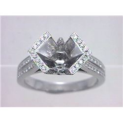 Genuine 14K White Gold 0.64CTW Diamond Semi Mount Ring - REF-106M3F