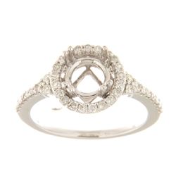 Genuine 14K White Gold 0.47CTW Diamond Semi Mount Ring - REF-64N4A