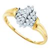 Image 1 : 0.15CT Diamond Cluster 10KT Ring Yellow Gold