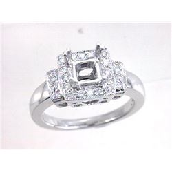 Genuine 18K White Gold 0.32CTW Diamond Semi Mount Ring - REF-89H6W