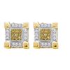 Image 1 : 0.25CT Diamond Micro-Pave 10KT Earrings Yellow Gold