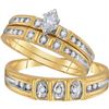 Image 1 : 0.25CT Diamond Trio Set 10KT Ring Yellow Gold