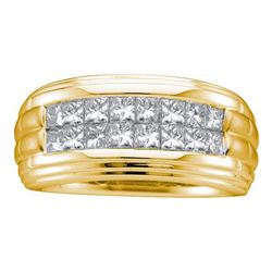 2.0CT Diamond Mens 14KT Ring Yellow Gold
