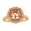 Image 1 : Genuine 14K Rose Gold 0.74CTW Diamond Semi Mount Ring - REF-97W4G