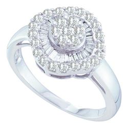 0.75CT Diamond Flower 14KT Ring White Gold