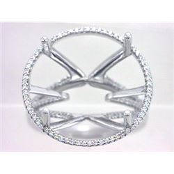 Genuine 18K White Gold 0.31CTW Diamond Semi Mount Ring - REF-87T7K