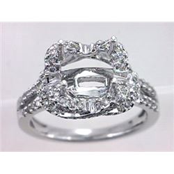 Genuine 14K White Gold 0.61CTW Diamond Semi Mount Ring - REF-61Y3Z