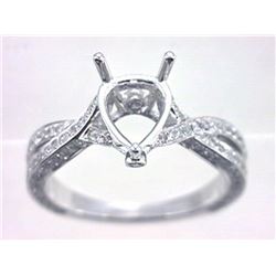 Genuine 14K White Gold 0.79CTW Diamond Semi Mount Ring - REF-78F7N